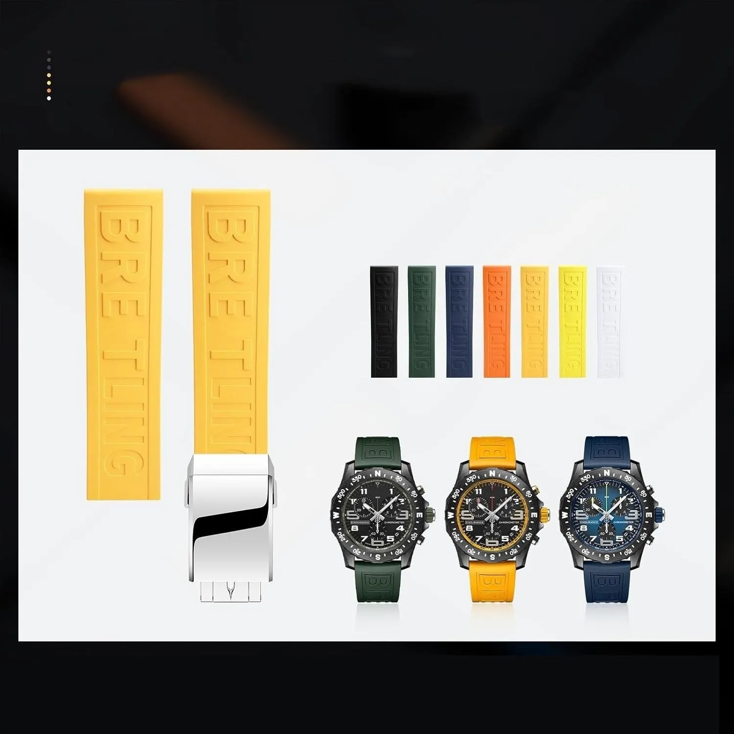 Wing Design Ear-shaped Buckle For Breitling Avenger Blackbird Seawolf Mechanical Chronograph Super Ocean