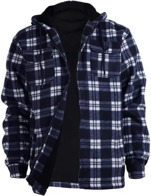 Winter Heavy Warm Sherpa Lined Fleece Plaid Flannel Jacket Men Plus Size S-5XL Big&Tall Mens Coat