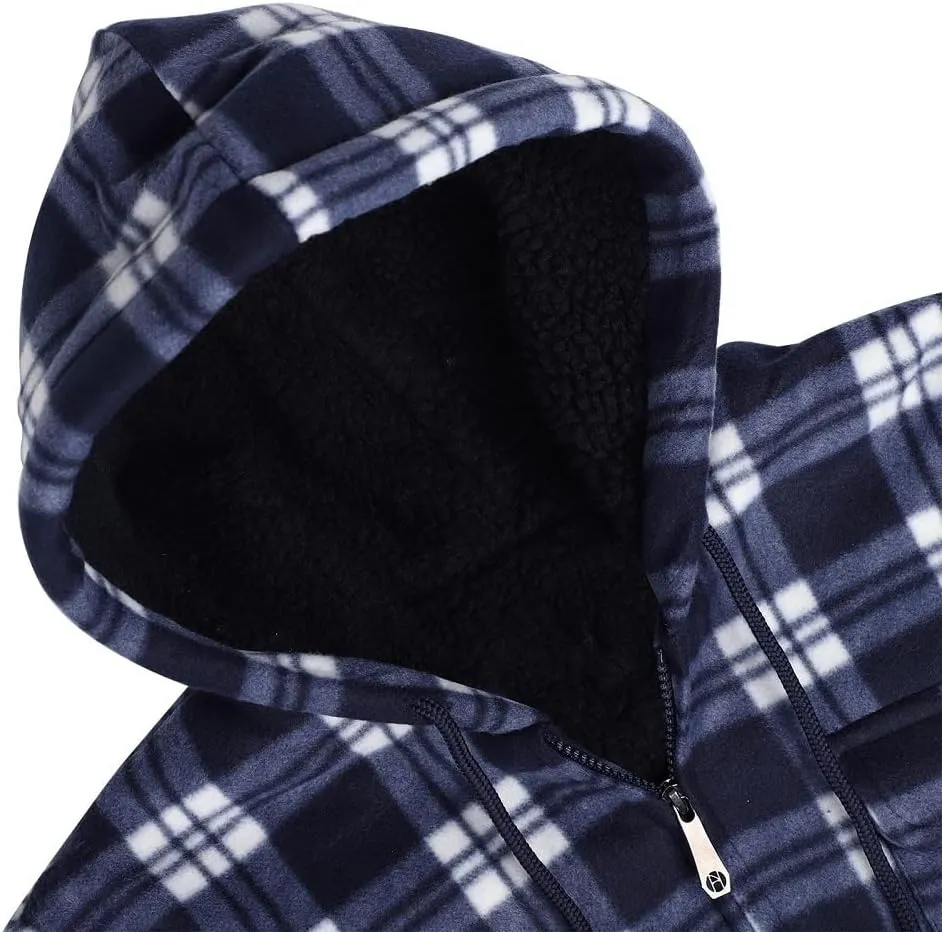 Winter Heavy Warm Sherpa Lined Fleece Plaid Flannel Jacket Men Plus Size S-5XL Big&Tall Mens Coat