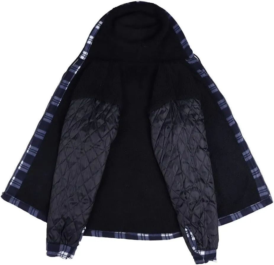 Winter Heavy Warm Sherpa Lined Fleece Plaid Flannel Jacket Men Plus Size S-5XL Big&Tall Mens Coat