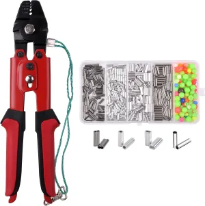 Wire Leader Rope Hand Crimping Pliers Tools Set for Copper and Aluminum Oval Sleeves and Stop Sleeves From 0.1mm to 2.2mm