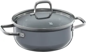 WMF Fusiontec Essential Cooking Pot Large 20 cm Glass Lid Stewing Pot Induction 2.4 L High-Tech Ceramic Scratch-Resistant Uncoated Grey Made in Germany