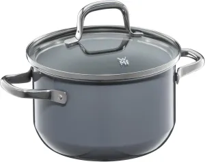 WMF Fusiontec Essential Cooking Pot Small 16 cm Glass Lid Induction Cooking Pot 2.0 L Small Pot Cooking Pot Small High-Tech Ceramic Scratch-Resistant Uncoated Grey Made in Germany