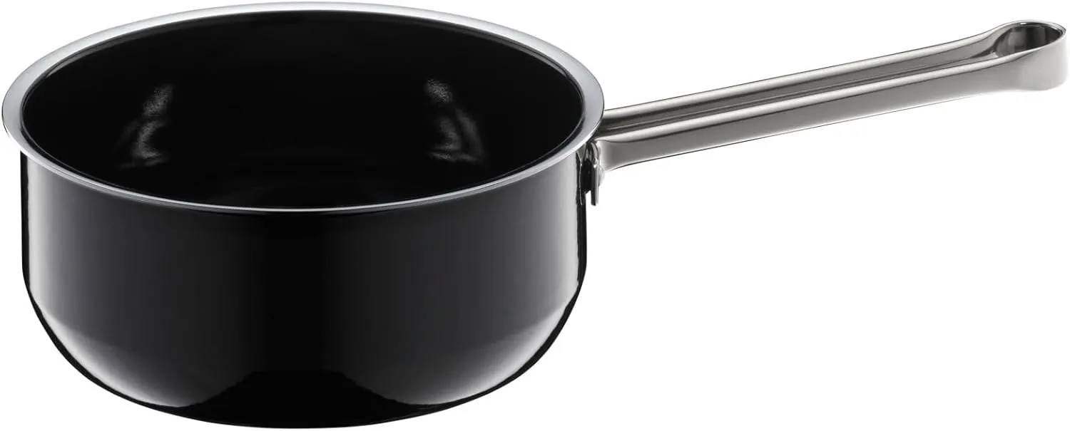 WMF Fusiontec Essential Saucepan Without Lid 16 cm Small Pot 1.3 L Small Cooking Pot Pasta Pot Induction Milk Pot High-Tech Ceramic Scratch-Resistant Uncoated Black Made in Germany