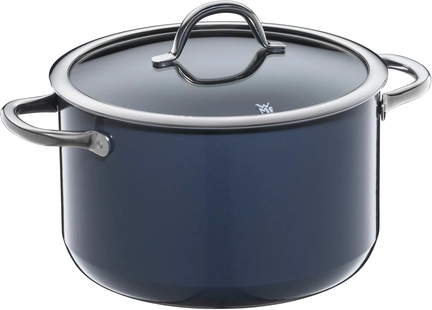 WMF Fusiontec Inspire Large Cooking Pot 24 cm Glass Lid Induction Casserole Pot 6.4 L High-Tech Ceramic Scratch-Resistant Uncoated Dark Blue Made in Germany, Vbcnnfg-289, 516835290