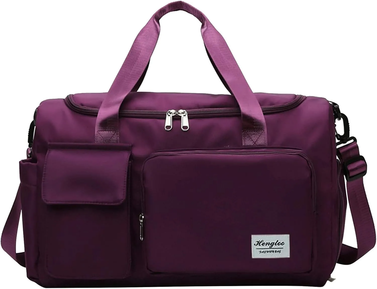 Womens Gym Bag with Shoes Compartment,28L Duffel Bag Men,Reusable Overnight Bag for Yoga Travel Workout Sports