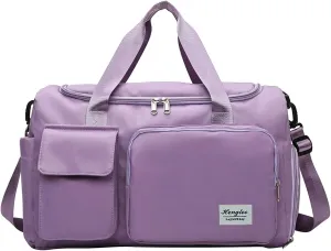 Womens Gym Bag with Shoes Compartment,28L Duffel Bag Men,Reusable Overnight Bag for Yoga Travel Workout Sports
