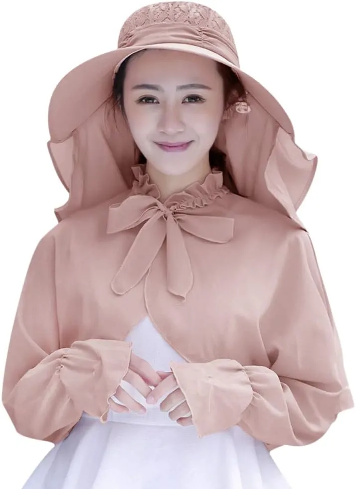 Womens Summer Sunhat Wide Brim Roll Up Sun Visor Hat with Neck Shield Cover Outdoor Cycling UV Sun Protection Block Hat