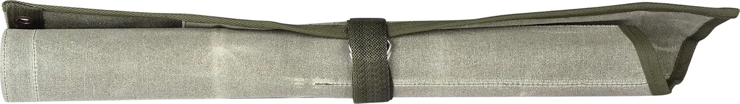 Wrench Roll-Up Pouch 14 Pockets Metric & Standard Wrench Organizer Heavy-Duty Handmade 100% Cotton Full Waxed Canvas Tool Roll for Mechanics, Carpenters & DIYers - Coal Black (No Tools)