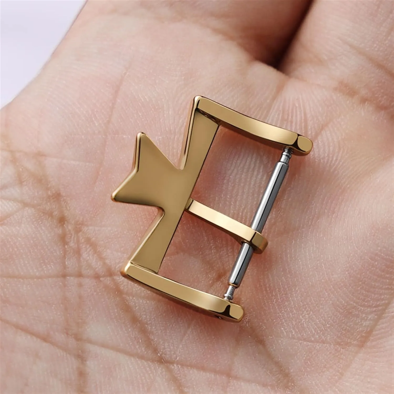 Wscebck Stainless Steel Watch Clasp for VC Vacheron Watch Strap Buckles Constantin Silvery Golden Rose Gold Metal Pin Clasp 16MM 18MM (Color : Silver, Size : 20mm)