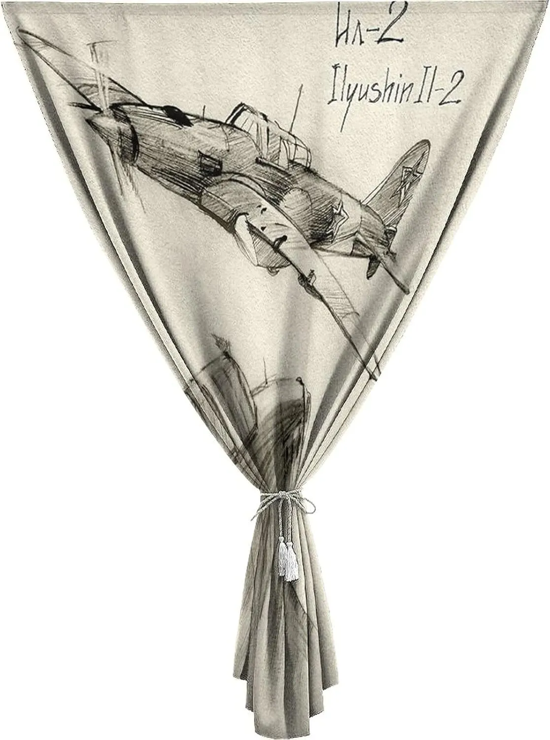 XISUNYA Adjustable Blackout Shades, Airplane Decor Portable Blackout Curtain, Soviet Military Jets Flights World War Aviation Sketch Print Living Room Bedroom Window Drapes,35W x54L Inch