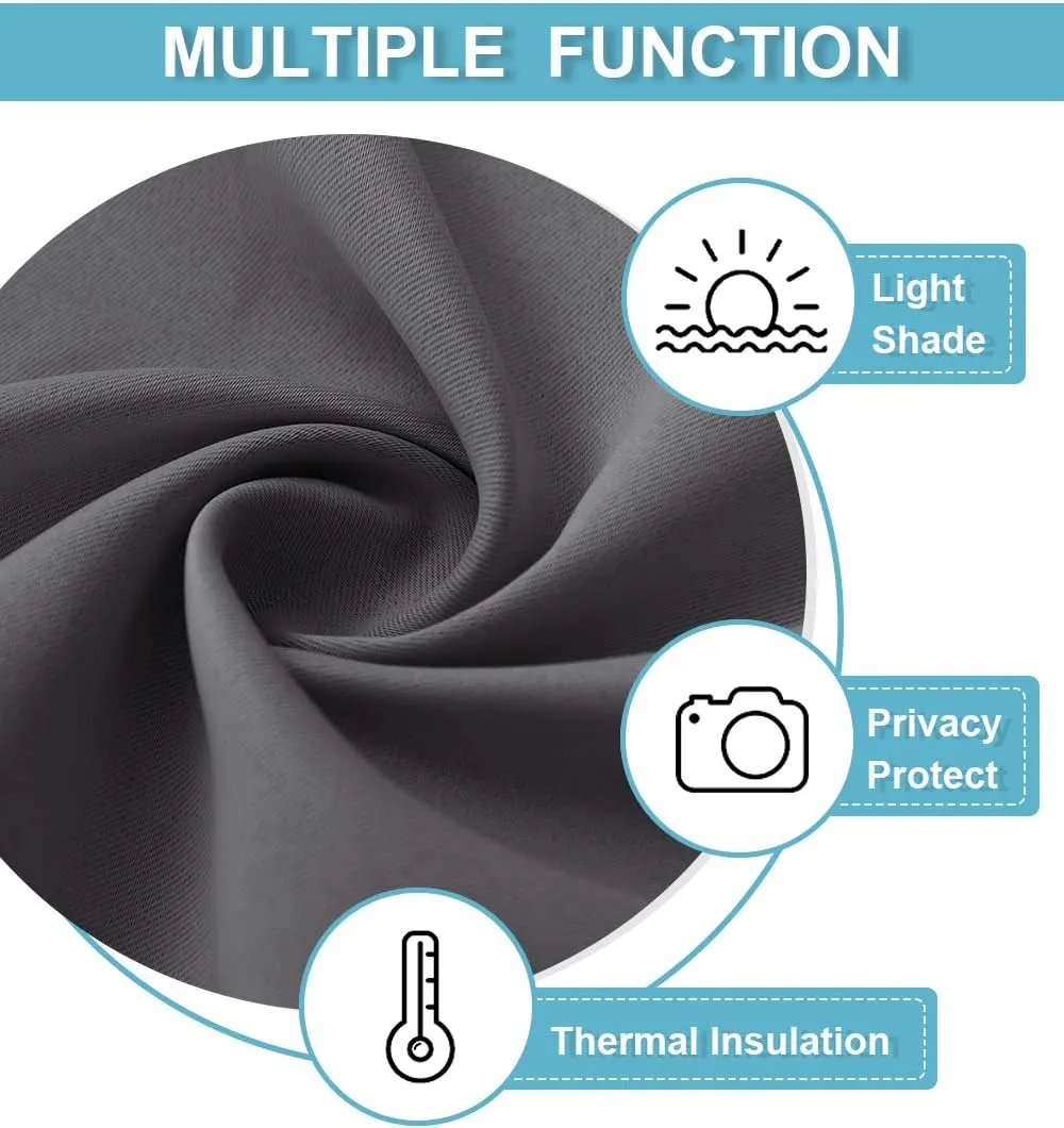XISUNYA Adjustable Blackout Shades, Seaside Portable Blackout Curtain, Beach Chairs and Umbrella on Island Ocean Seascape Print Living Room Bedroom Window Drapes,59W x72L Inches, for Bathroom Bedroom