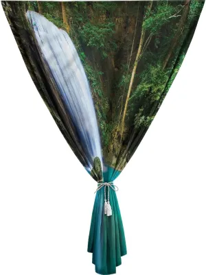 XISUNYA Adjustable Blackout Shades, Waterfall Portable Blackout Curtain, Woodland Nature Spring Print Living Room Bedroom Window Drapes,24W x40L Inches, for Kitchen Bathroom Living Room