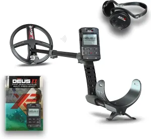 XP Metal Detectors Deus II RC - 9" FMF Coil with WSAII Wireless Headphones Bundle - Waterproof & multifrequency Metal Detector with Remote Control & S-Telescopic Stem (DEUS2-22FMFRCEA   WSAII)