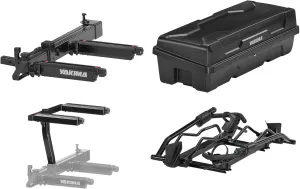 Yakima EXO SwingBase Hitch Bike Rack, EXO GearLocker Rooftop Box, TopShelf Hitch Base Rack Storage and DoubleUp, Black