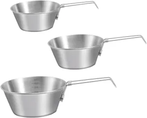 YARNOW Stainless Steel Camping Bowl Set 3pcs Collapsible Bowls with Handle Lightweight and Durable for Outdoor Meals