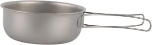 Yiju Titanium Frying Pan Cookware Versatile Cooking Pot Skillet Portable with Foldable Handle Camping Pan for Backpacking Camping, 700ML