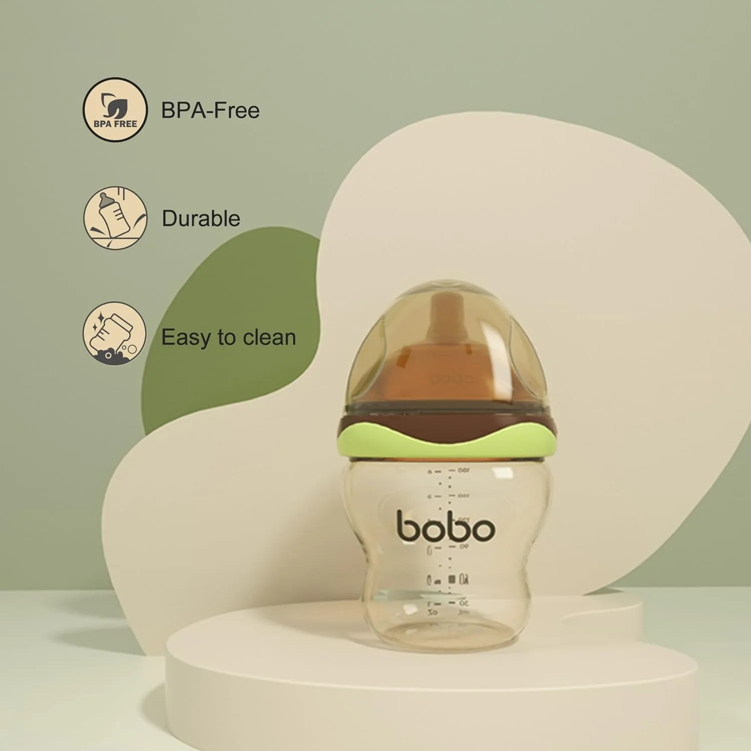 YOHKOH Baby Bottles - Newborn Wide Neck Baby Bottles with Slow Flow Breast-Like Nipple, PPSU Anti-Colic Bottles Breastfeeding System (Multicolour, 6oz (Pack of 2))