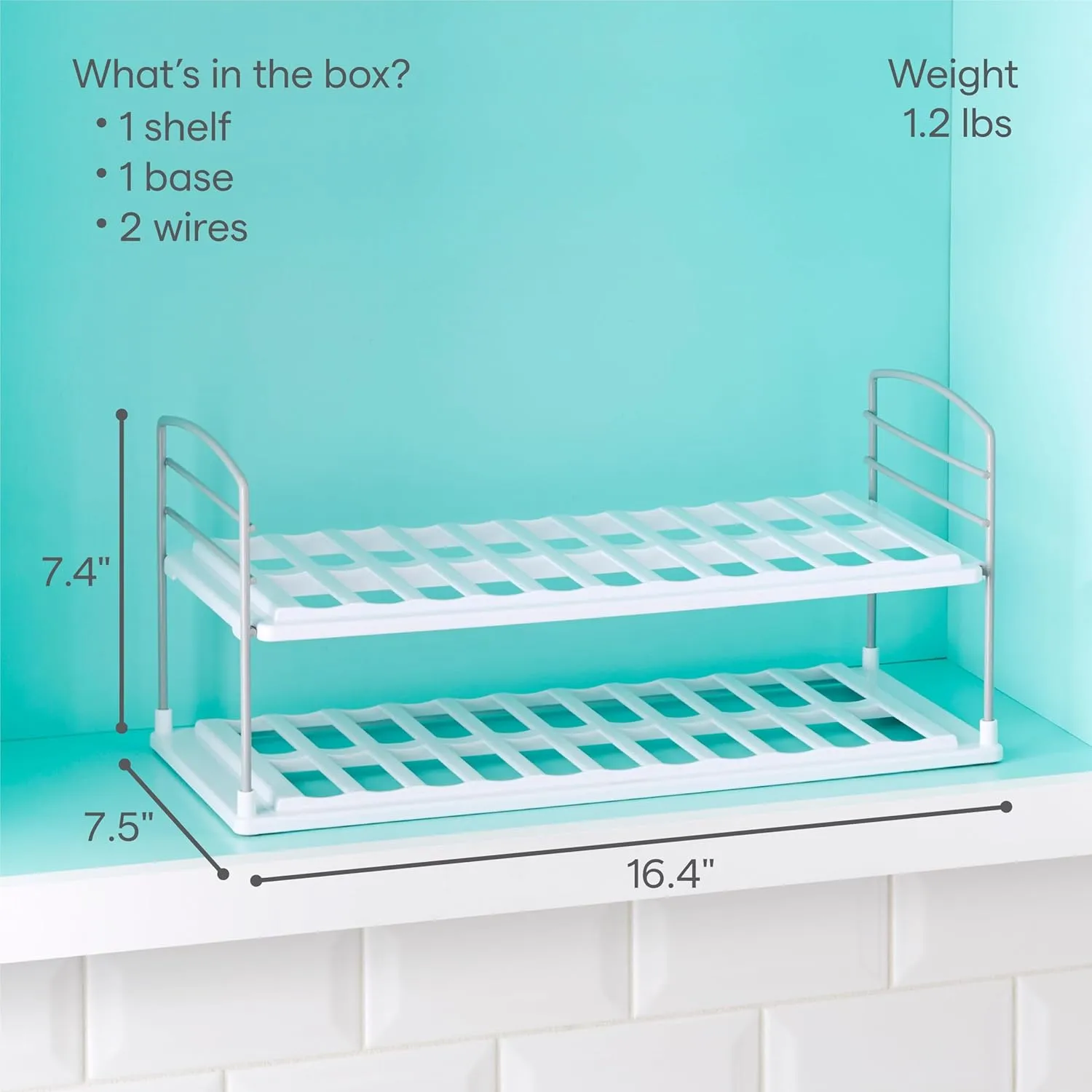 YouCopia UpSpace Water Bottle and Travel Mug Cabinet Organizer, Adjustable Storage Rack for Kitchen Organization, 2-Shelf Wide