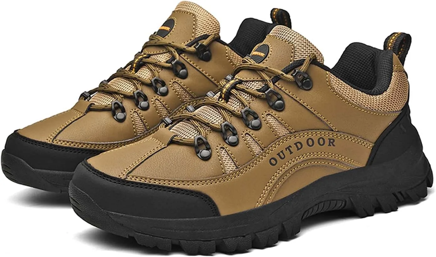 YUKTOPA Men's Waterproof Hiking Shoes Breathable Anti Slip Ankle Booties Durable Hiking Trekking Trails Shoes