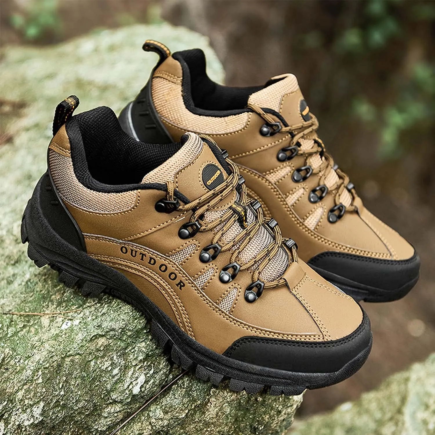 YUKTOPA Men's Waterproof Hiking Shoes Breathable Anti Slip Ankle Booties Durable Hiking Trekking Trails Shoes