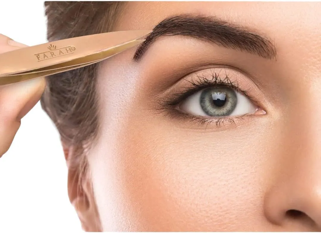 Z-Tweeze Professional Stainless Steel Dual Ended Precision Tweezers- Gold Collection (Rose Gold)