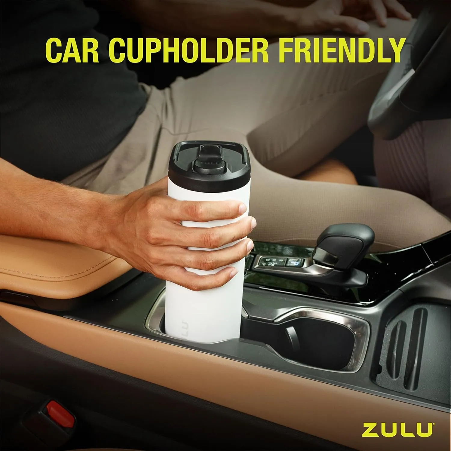 ZULU Base 18oz Kids Stainless Steel Water Bottle with 3 Lids- Straw, Chug, Twist | Double Walled and Vacuum Insulated Metal Thermos | Fits Car Cupholder, Built in Carry Loop, Dishwasher Safe, Guac