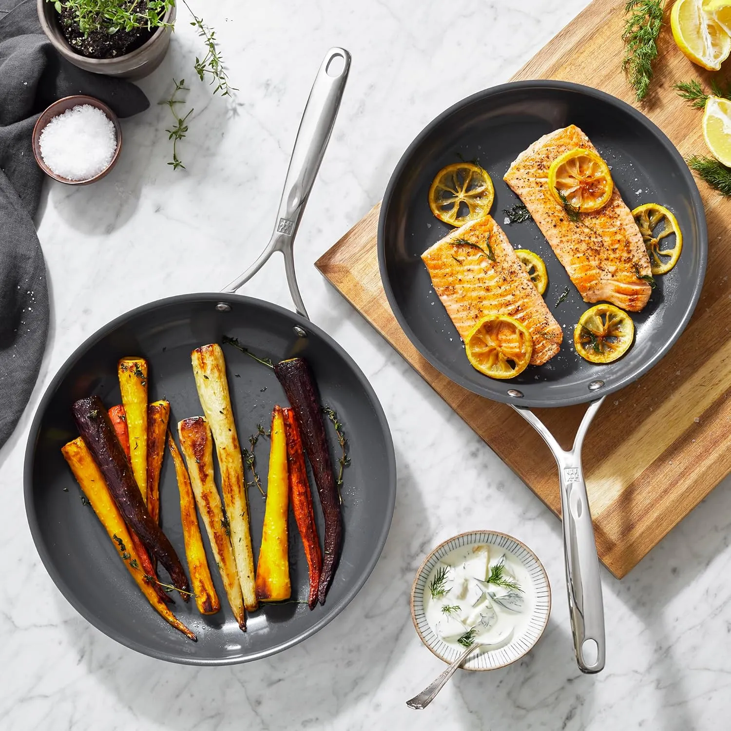 ZWILLING Spirit Energy   2-pc Stainless Steel Ceramic Nonstick 10-in & 12-in Fry Pan Set