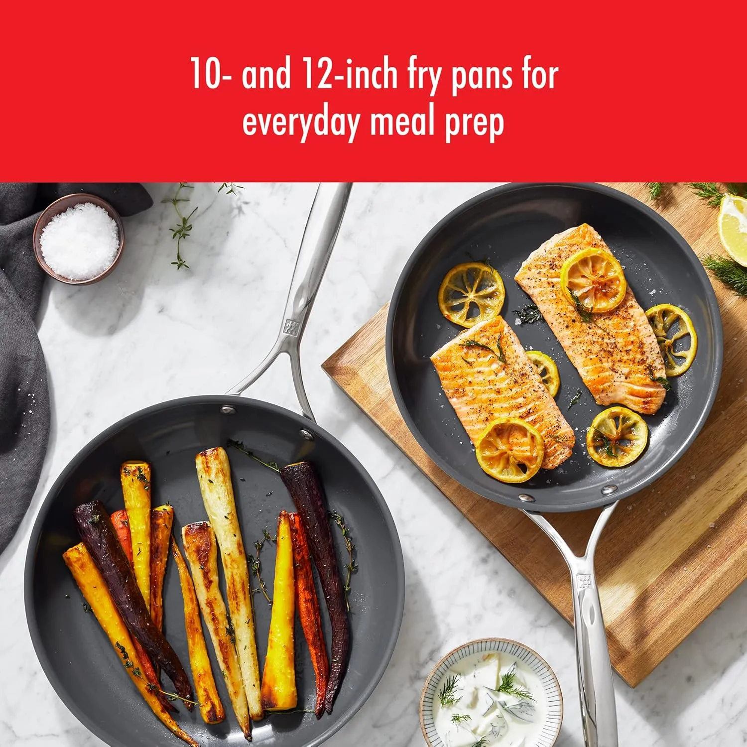 ZWILLING Spirit Energy   2-pc Stainless Steel Ceramic Nonstick 10-in & 12-in Fry Pan Set